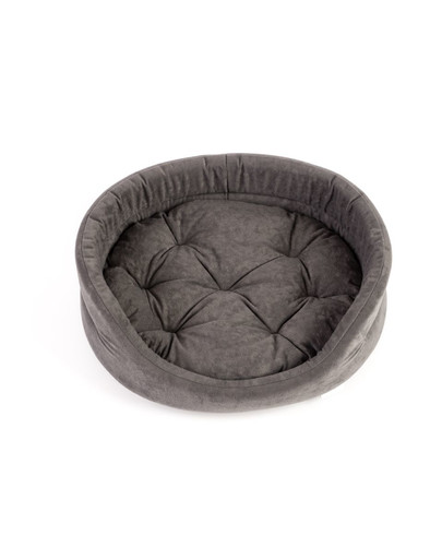 INTERZOO Ovalus šunų guolis su pagalve, pilkas 66x55x17 cm