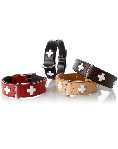 HUNTER Swiss odinis antkaklis dydis S-M (42) 35-39,5/2,6 cm raudonas