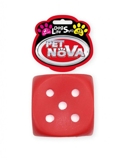 PET NOVA DOG LIFE STYLE viskamiskuubik koera mänguasi 6cm punane