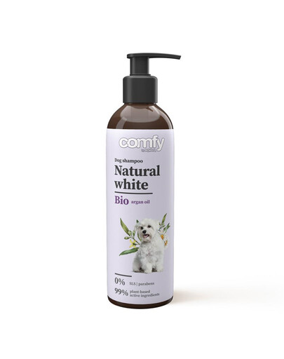 COMFY Natural White 250 ml  šampoon, mis tugevdab karvkatte erksat värvi