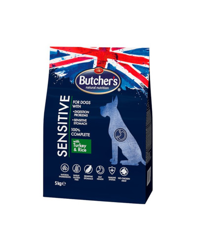 BUTCHER'S Functional Sensitive Dog Dry kalkuni ja riisiga 5kg