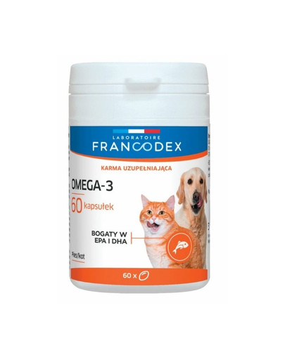 FRANCODEX Omega-3 koertele ja kassidele 60 kapslit