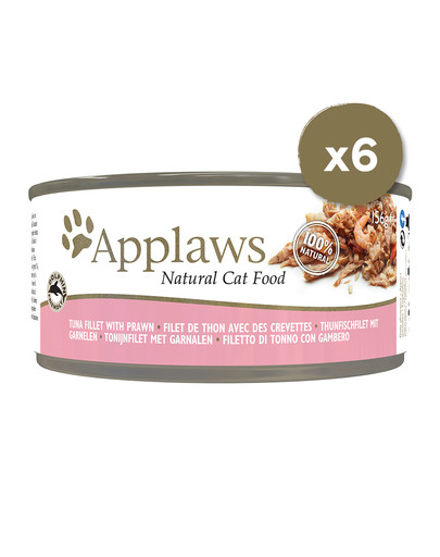 APPLAWS Cat Tin 6 x 156 g kasside märgtoit tuunikala ja krevettidega