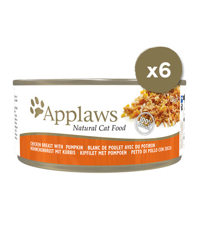APPLAWS Cat Tin kasside märgtoit kanaliha ja kõrvitsaga 6 x 156 g