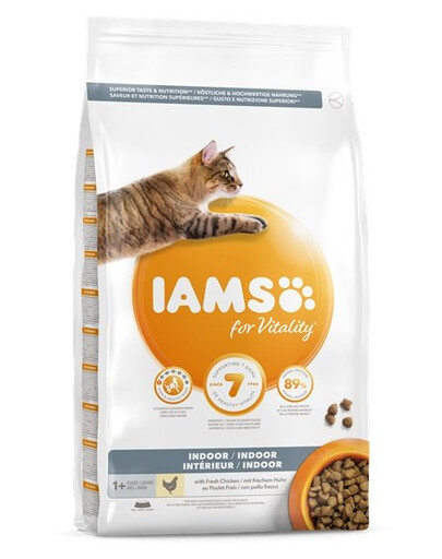 IAMS For Vitality Indoor kuiv kana toit täiskasvanud kassidele kodus 3 kg