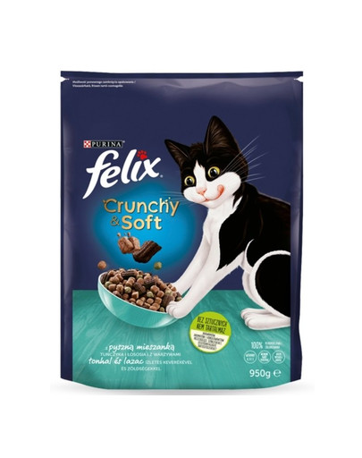 FELIX Crunchy &  pehme toit lõhe, tuunikala, köögiviljad 4 x 950 g
