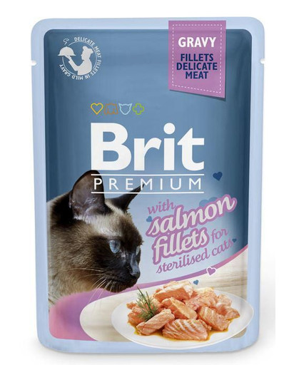 BRIT Premiumt Fillets in Gravy  lõhega kastreeritud kassidele 24 x 85 g