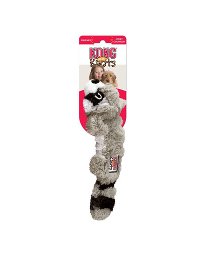 KONG Knots Scrunch Raccoon šuns žaislų meškėnas S / M