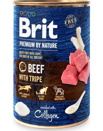 BRIT Premium by nature Beef&Tripes 6 x 400g märja koeratoitu veiselihaga