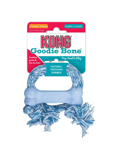 KONG Puppy Goodie Bone with rope XS Nööriga kont kutsikale