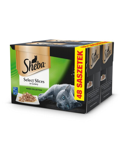 SHEBA Select Slices in Gravy niiske kassitoit kastmes 48 x 85 g kotikesed