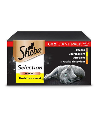 SHEBA Selection Kodulinnuliha maitsed kotikesed kastmes 80 x 85g part, kana, kodulinnuliha, kalkuniliha