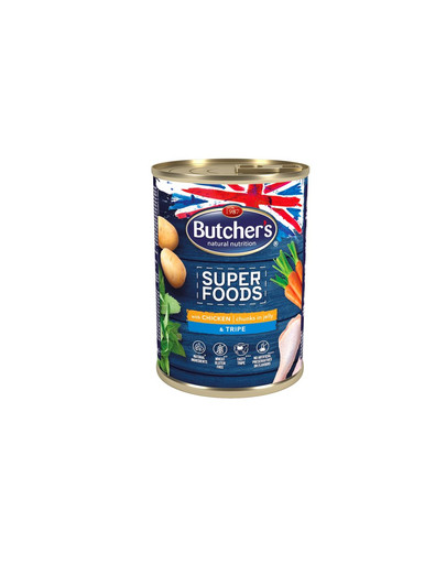 BUTCHER'S Superfoods Dog Tripe kanaliha tükkidega tarrendis 400 g