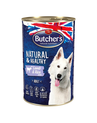 BUTCHER'S Natural&Healthy Dog pasteet lambaliha ja riisiga 1200 g