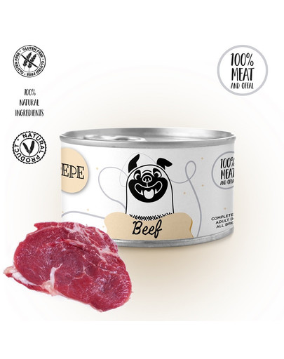 PAKA ZWIERZAKA PEPE Beef  sööt 100% veiseliha 410 g