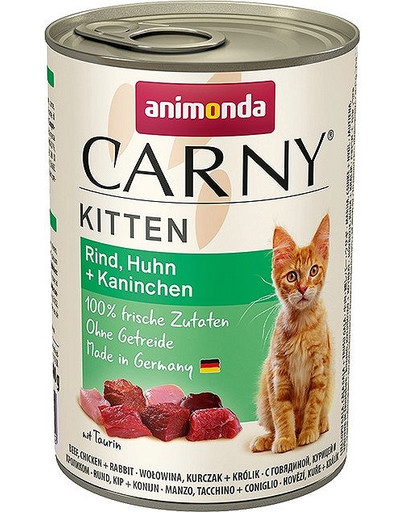 Animonda Carny Kitten veiseliha, kanaliha ja küülikuga 400 g