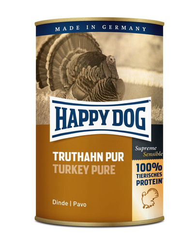 Happy Dog Truthahn Pur konserv koertele kalkunilihaga 400 g