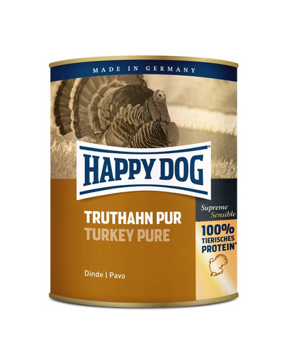 Happy Dog Truthahn Pur konserv koertele kalkunilihaga 800 g