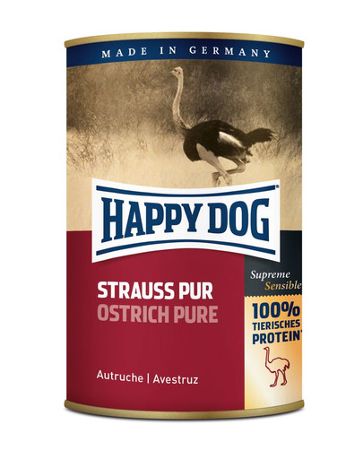 HAPPY DOG Pur Strauss konserv jaanalinnulihaga 400 g