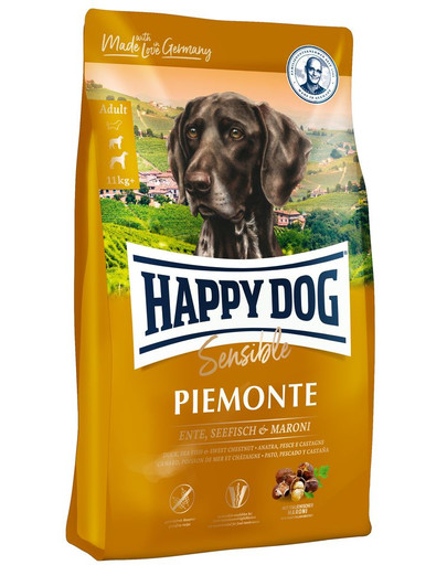 HAPPY DOG Supreme Piemonte pardiliha, kastanite ja kalaga 1 kg
