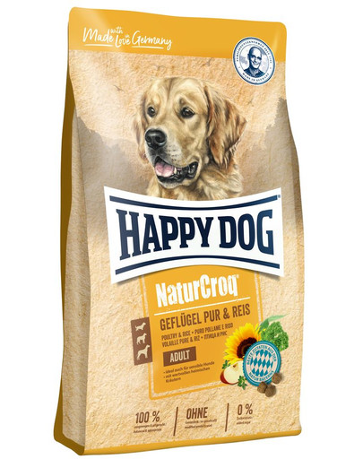 HAPPY DOG NaturCroq linnuliha ja riisiga 15 kg