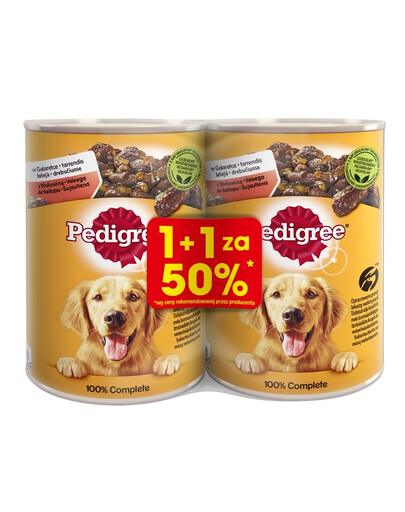 PEDIGREE Veiseliha tükid tarretis koerale 2 x 400 g