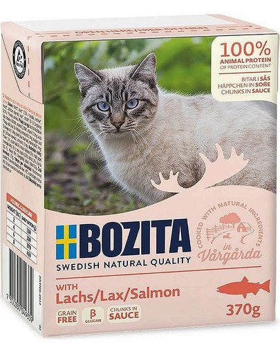 BOZITA Märgtoit kassidele Lõheliha tükid kastmes 370 g