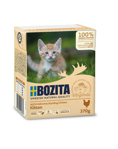BOZITA  Kitten Chunks in sauce kana 370g kanatükid kastmes kassipoegadele