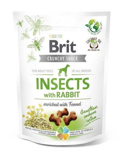BRIT Care Dog Crunchy  küpsised putukate ja küülikuga 200g