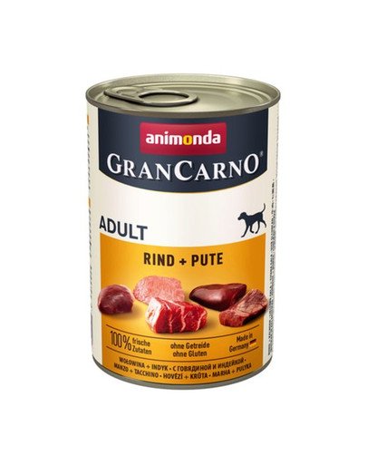 Animonda Grancarno Adult 400 g konserv täiskasvanud koertele veiseliha ja kalkuniga