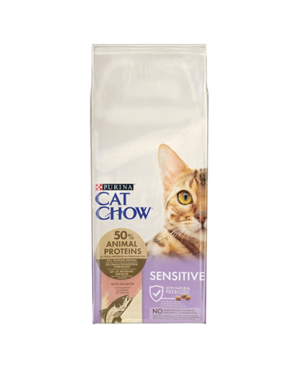 Purina Purina Cat Chow Special Care Sensitive 15 kg  Kuivtoit täiskasvanud kassidele, kellel on tundlik seedesüsteem.