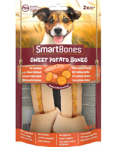 SmartBones Sweet Potato medium 2 tk närimiskondid maguskartuliga keskmist tõugu koertele