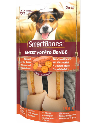 SmartBones Sweet Potato medium 2 tk närimiskondid maguskartuliga keskmist tõugu koertele