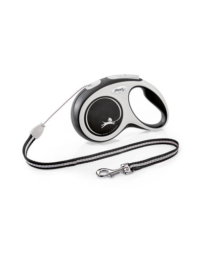 FLEXI New Comfort S Cord 8 m must automaatne jalutusrihm