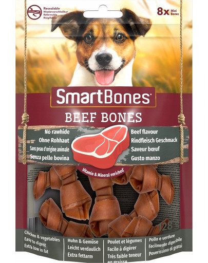 SmartBones Beef mini 8 tk närimiskondid väikest tõugu koertele, veiseliha