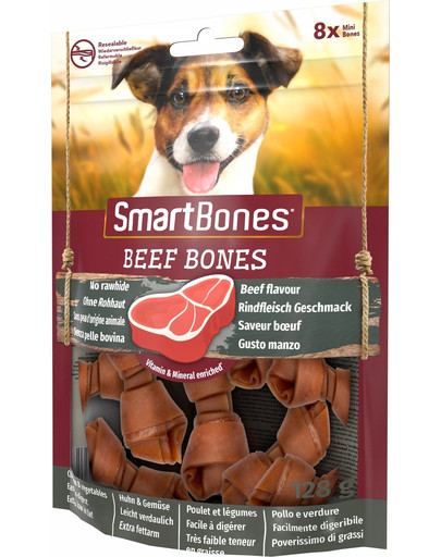 SmartBones Beef mini 8 tk närimiskondid väikest tõugu koertele, veiseliha