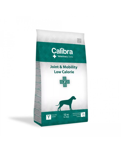 CALIBRA Veterinary Diet Dog Joint & Mobility Low Calorie 12 kg on dieettoit koertele, mis aitab säilitada tervislikku kehakaalu.