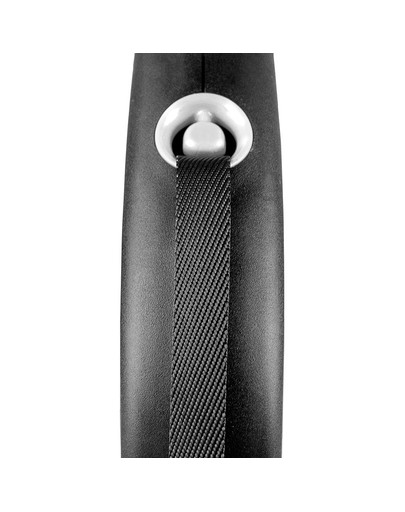 FLEXI sissetõmmatav rihm Black Design L 5 m pikkuse rihmaga, must