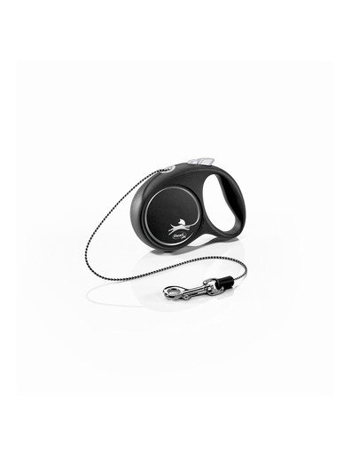 FLEXI Black Design XS Cord 3 m black automaatne jalutusrihm