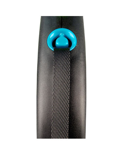 FLEXI sissetõmmatav rihm Black Design M, 5 m pikkune riba, sinine