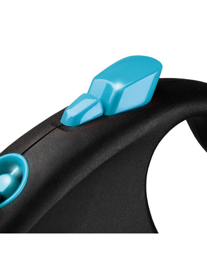 FLEXI sissetõmmatav rihm Black Design M, 5 m pikkune riba, sinine