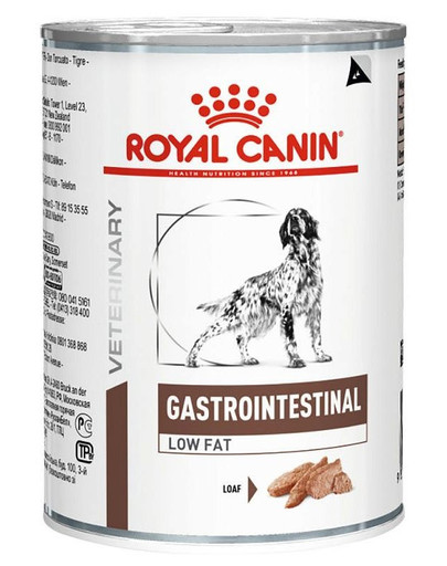 ROYAL CANIN Veterinary Gastrointestinal Madala rasvasisaldusega pasteet seedetrakti häiretega koertele 12x420 g dieetiline koeratoit