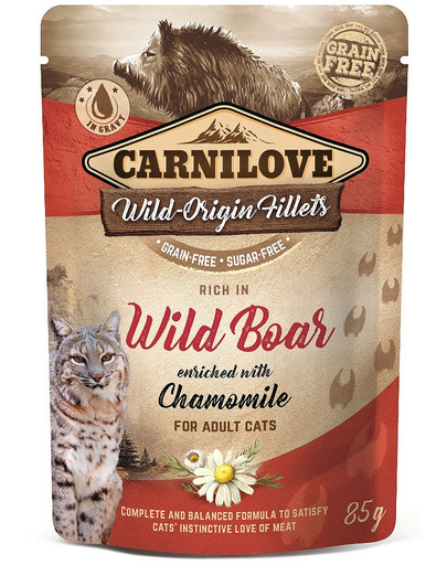CARNILOVE Cat Pouch Wild Boar & Chamomile 85g metssiga ja kummel