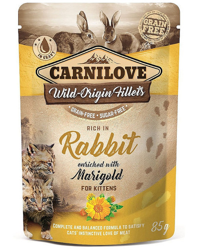 CARNILOVE Cat Pouch Rabbit & Marigold 85g küülik saialillega