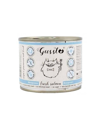 GUSSTO Cat Fresh Salmon Lõhega kassi märgtoit 12x200g