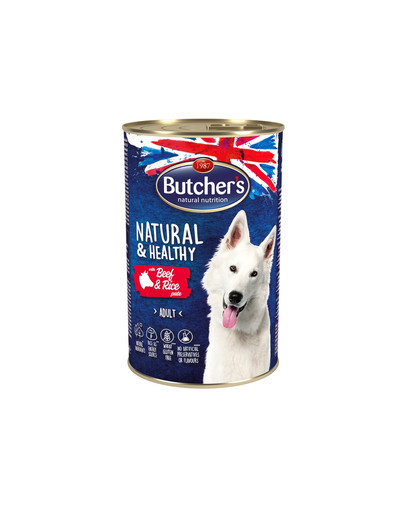 BUTCHER'S Natural&Healthy Dog pasteet veiseliha ja riisiga 1200 g