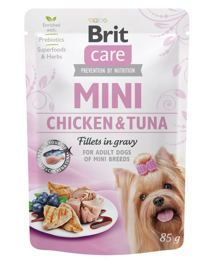BRIT Care Mini kana- ja tuunikala kotikesed väikest tõugu koertele 24 x 85 g