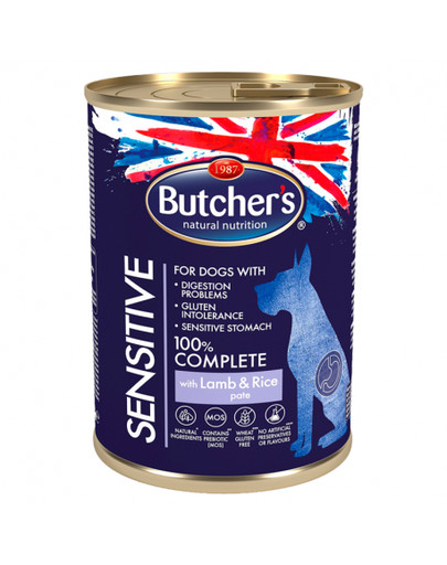 BUTCHER'S Blue Sensitive konserv lambaliha ja riisiga 390 g