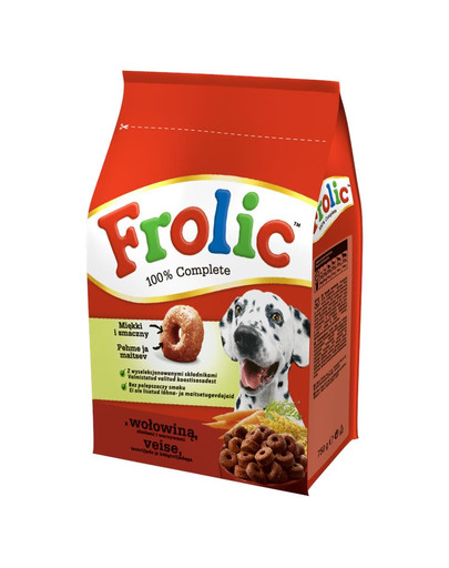 FROLIC 5x750g - koerte kuivtoit veiseliha, köögiviljade ja teraviljaga