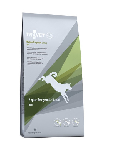 TROVET Hypoallergenic Horse HPD  3 kg Tasakaalustatud hobuselihaga veterinaartoit koertele.